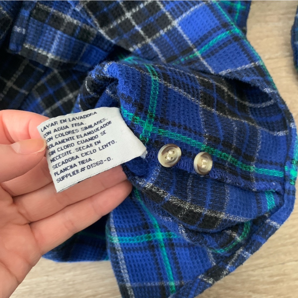 Cabin Creek Blue Plaid Button Down Size M - Picture 9 of 9